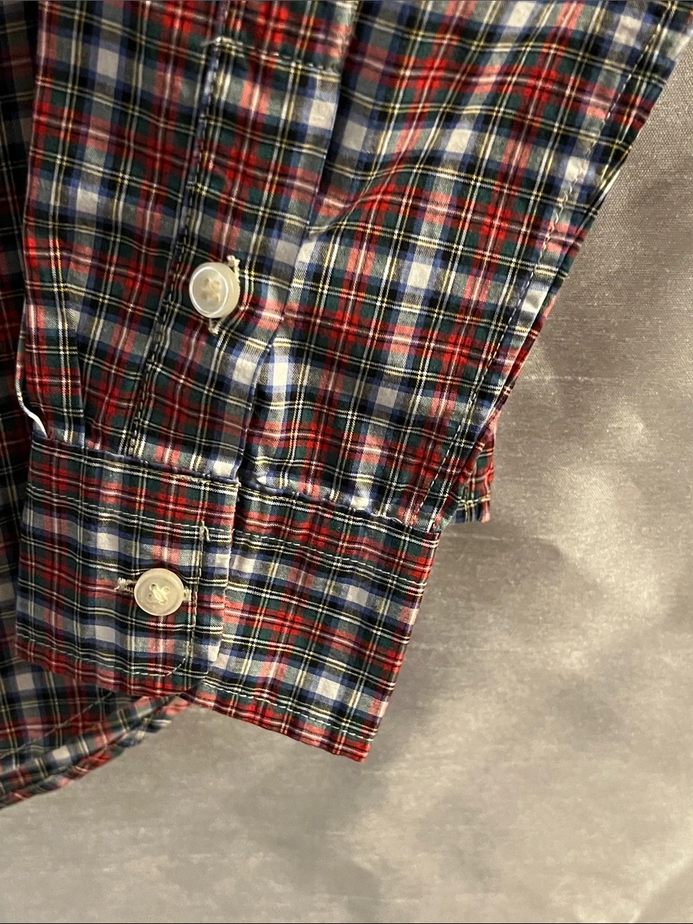 Ralph Lauren Red, Green, White & Navy Plaid Button-Down Shirt kids 10-12